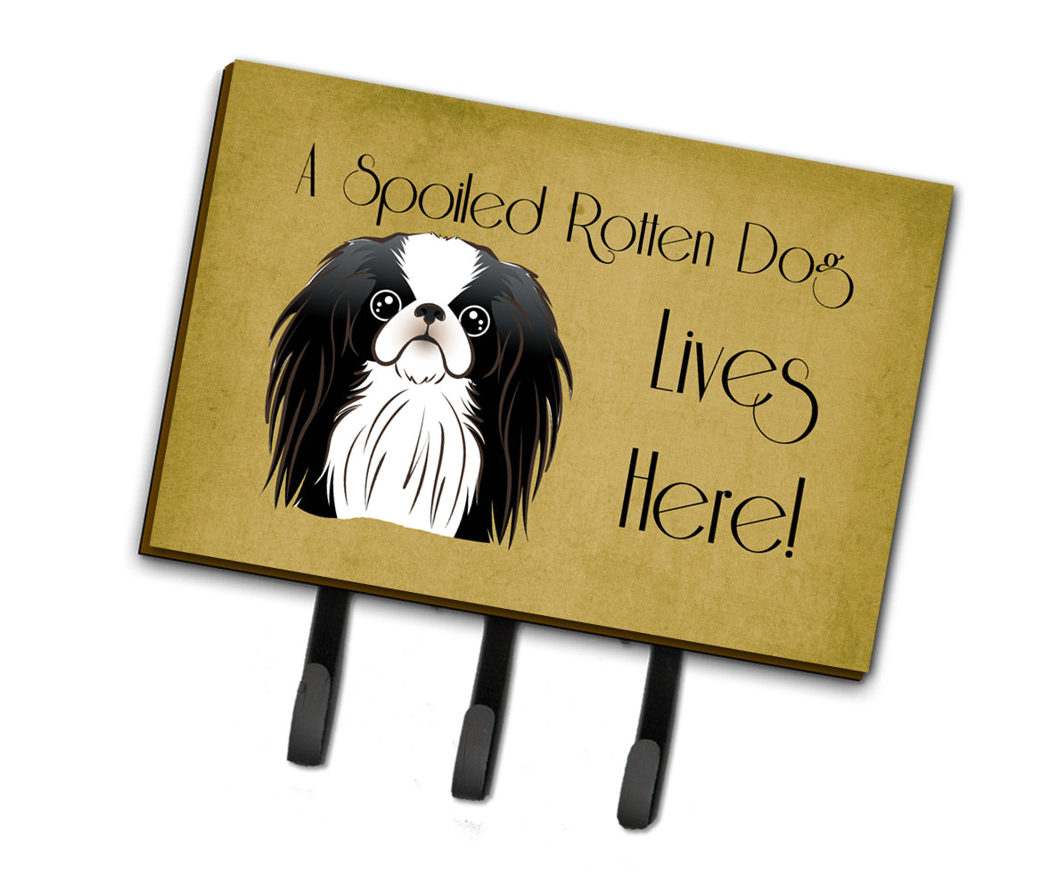 Japanese Chin Spoiled Dog Lives Here Leash or Key Holder BB1478TH68