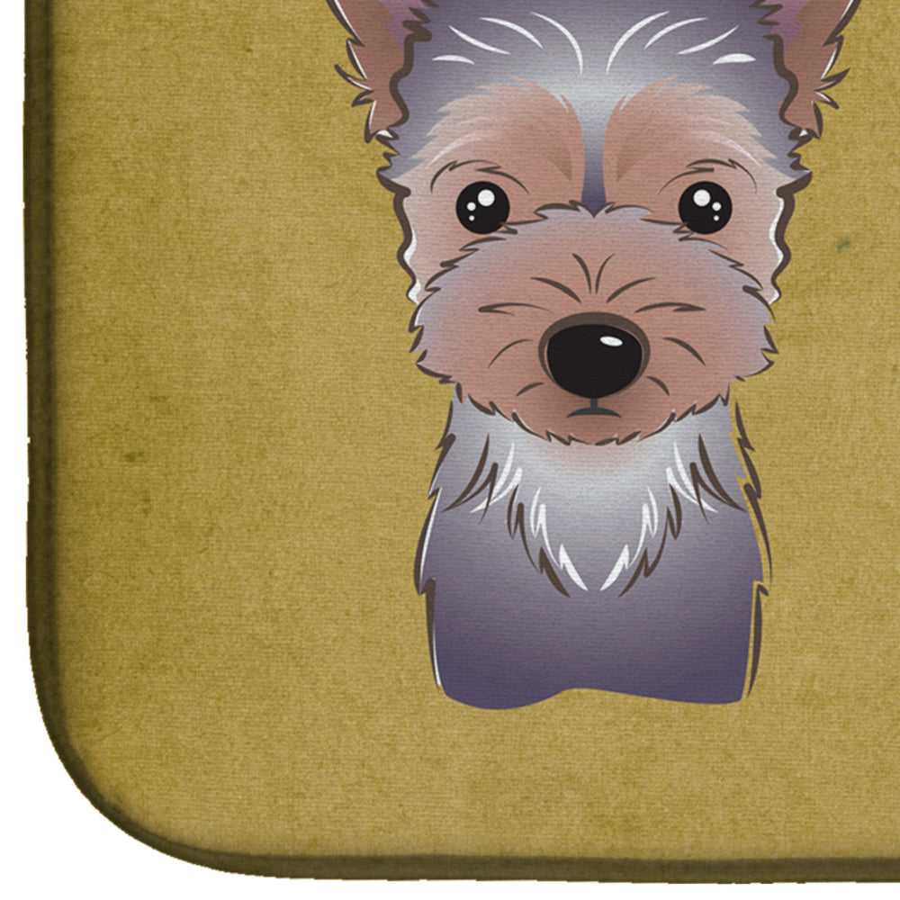 Yorkie Puppy Spoiled Dog Lives Here Dish Drying Mat BB1480DDM