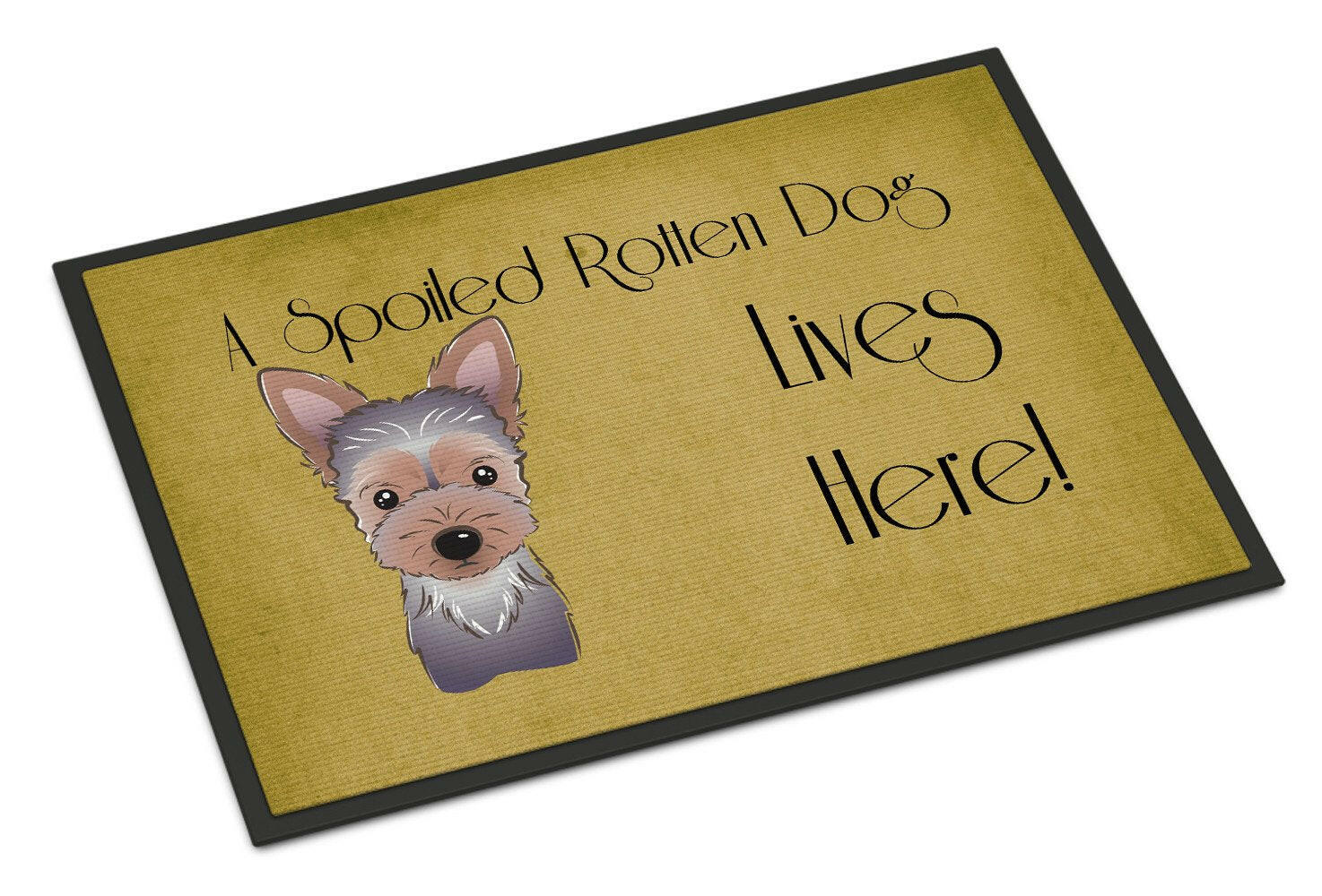 Yorkie Puppy Spoiled Dog Lives Here Indoor or Outdoor Mat 24x36 BB1480JMAT - the-store.com