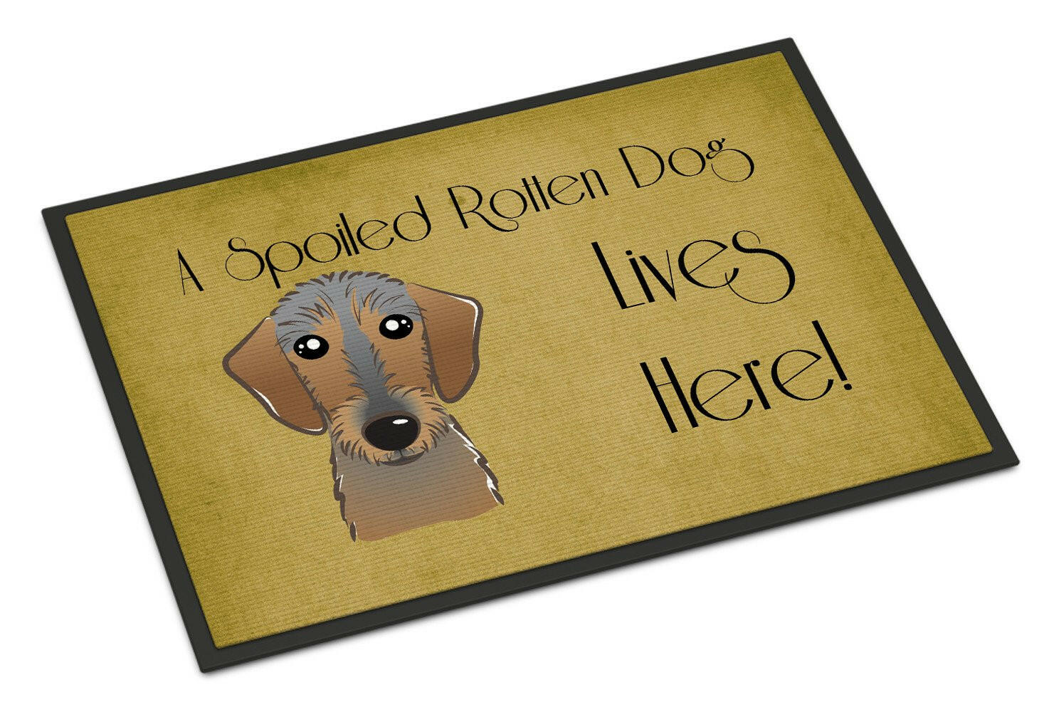 Wirehaired Dachshund Spoiled Dog Lives Here Indoor or Outdoor Mat 24x36 BB1481JMAT - the-store.com