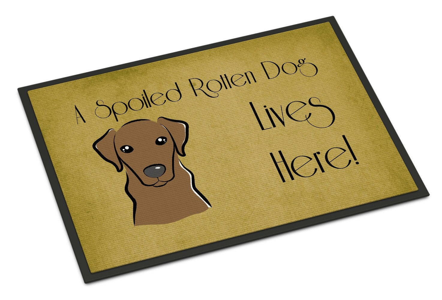 Chocolate Labrador Spoiled Dog Lives Here Indoor or Outdoor Mat 24x36 BB1482JMAT - the-store.com