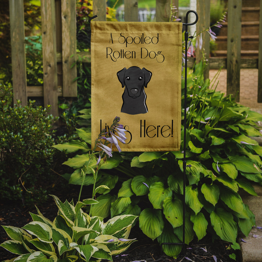 Black Labrador Spoiled Dog Lives Here Flag Garden Size BB1483GF.