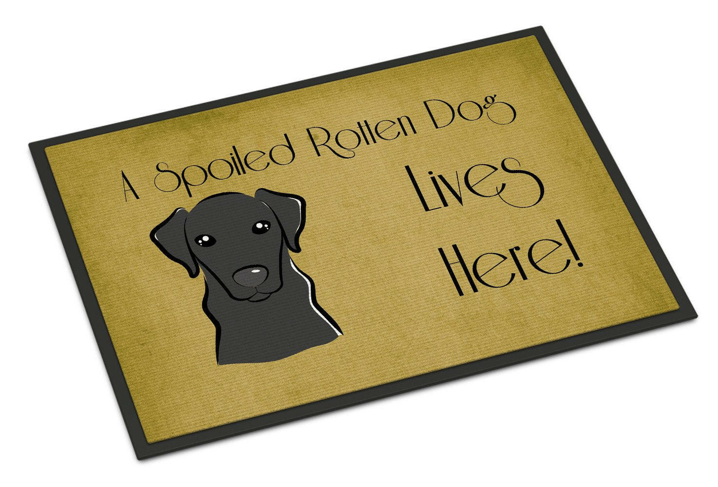 Black Labrador Spoiled Dog Lives Here Indoor or Outdoor Mat 24x36 BB1483JMAT - the-store.com
