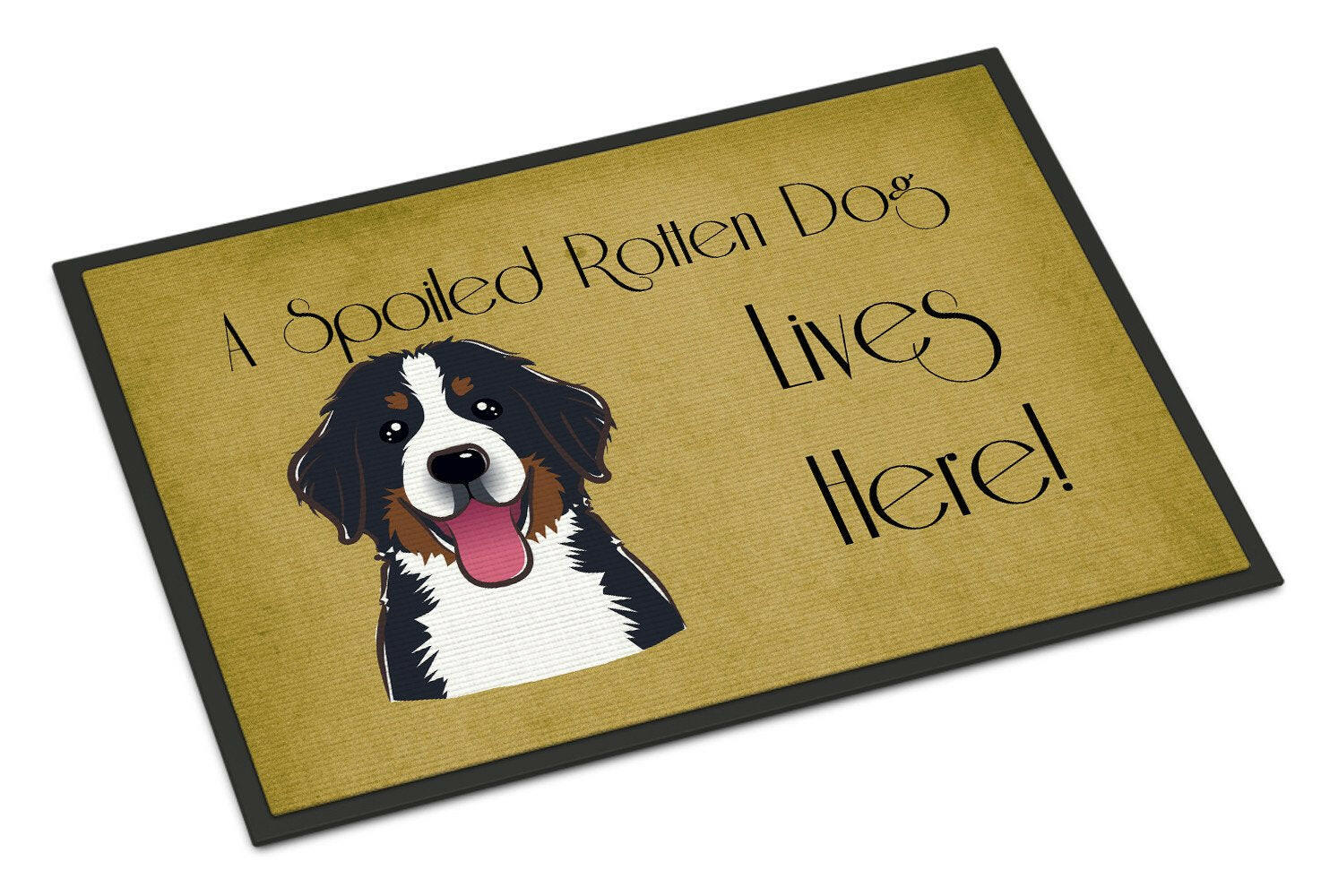 Bernese Mountain Dog Spoiled Dog Lives Here Indoor or Outdoor Mat 24x36 BB1485JMAT - the-store.com