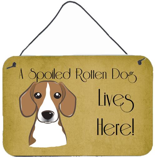 Beagle Spoiled Dog Lives Here Wall or Door Hanging Prints BB1487DS812 by Caroline&#39;s Treasures