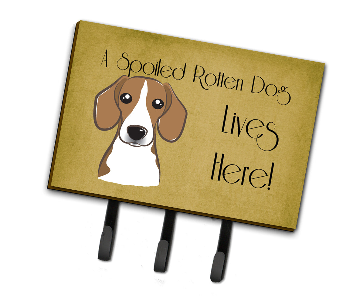 Beagle Spoiled Dog Lives Here Leash or Key Holder BB1487TH68