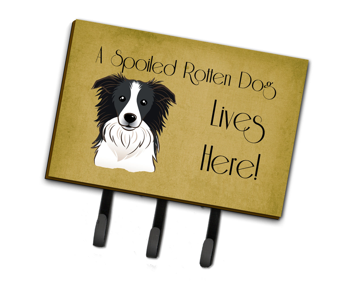 Border Collie Spoiled Dog Lives Here Leash or Key Holder BB1489TH68  the-store.com.