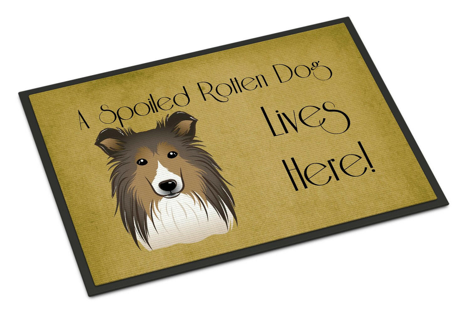 Sheltie Spoiled Dog Lives Here Indoor or Outdoor Mat 24x36 BB1490JMAT - the-store.com