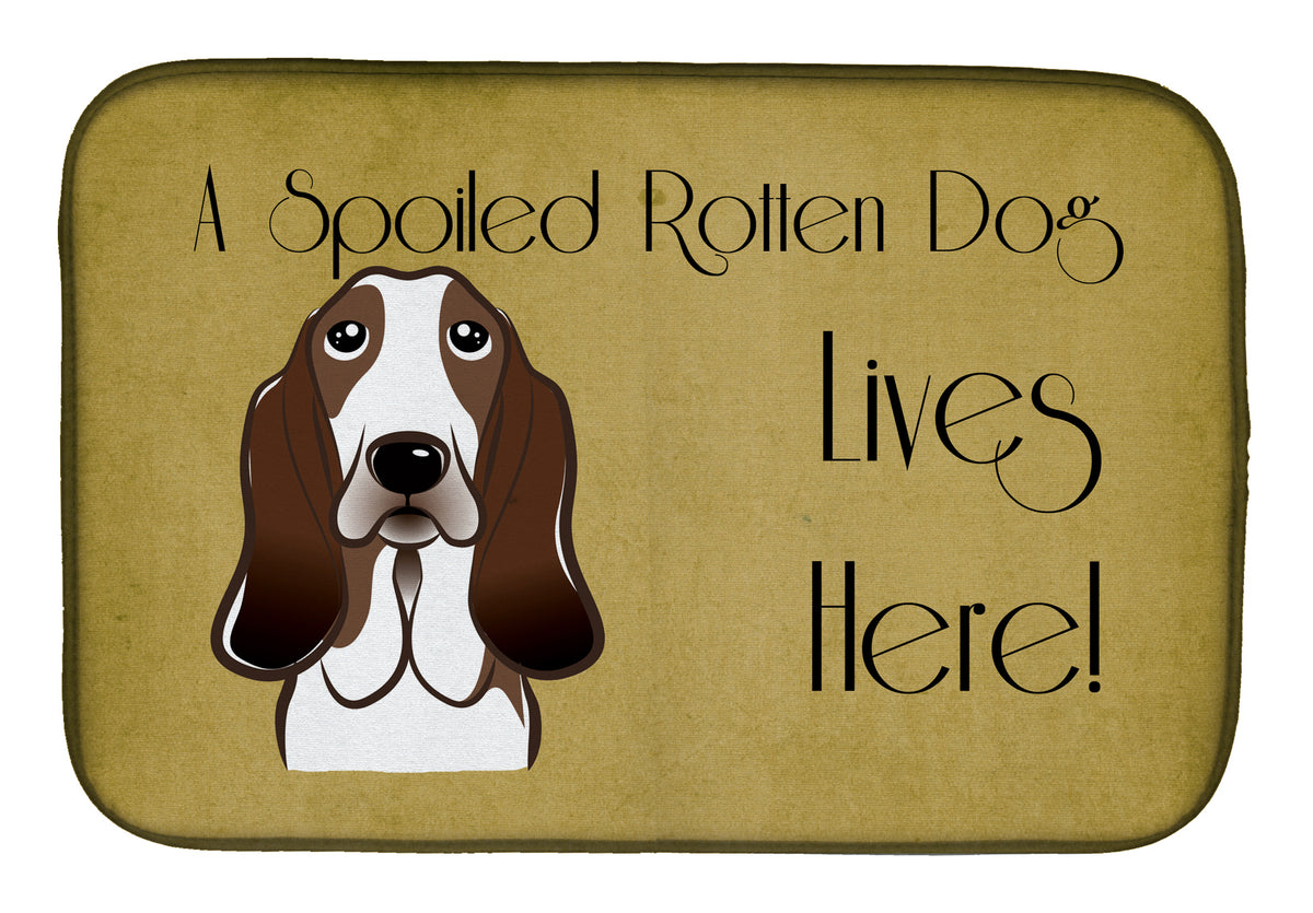 Basset Hound Spoiled Dog Lives Here Dish Drying Mat BB1491DDM