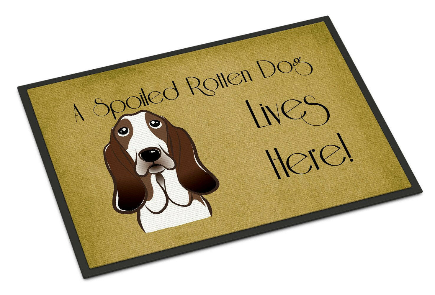 Basset Hound Spoiled Dog Lives Here Indoor or Outdoor Mat 24x36 BB1491JMAT - the-store.com