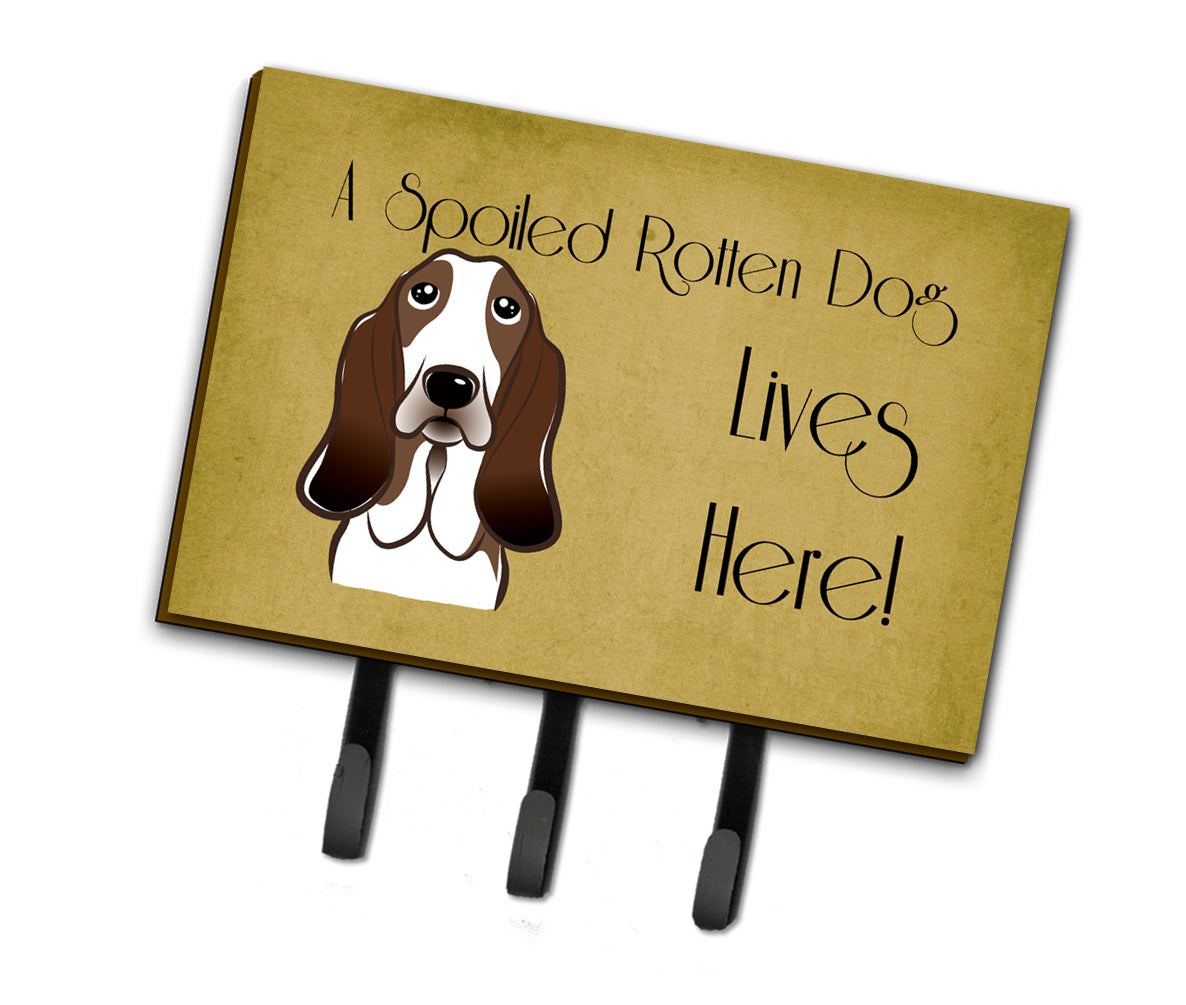 Basset Hound Spoiled Dog Lives Here Leash or Key Holder BB1491TH68
