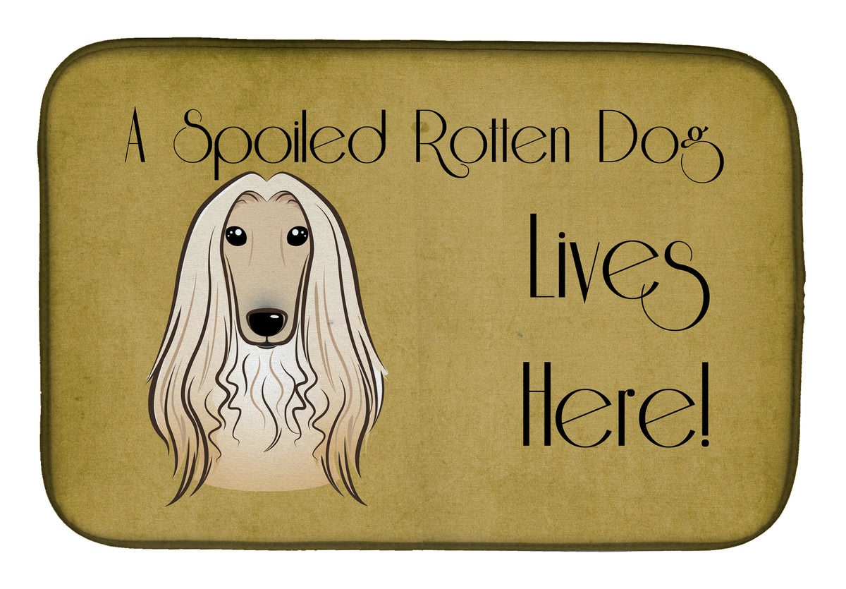 Afghan Hound Spoiled Dog Lives Here Dish Drying Mat BB1492DDM