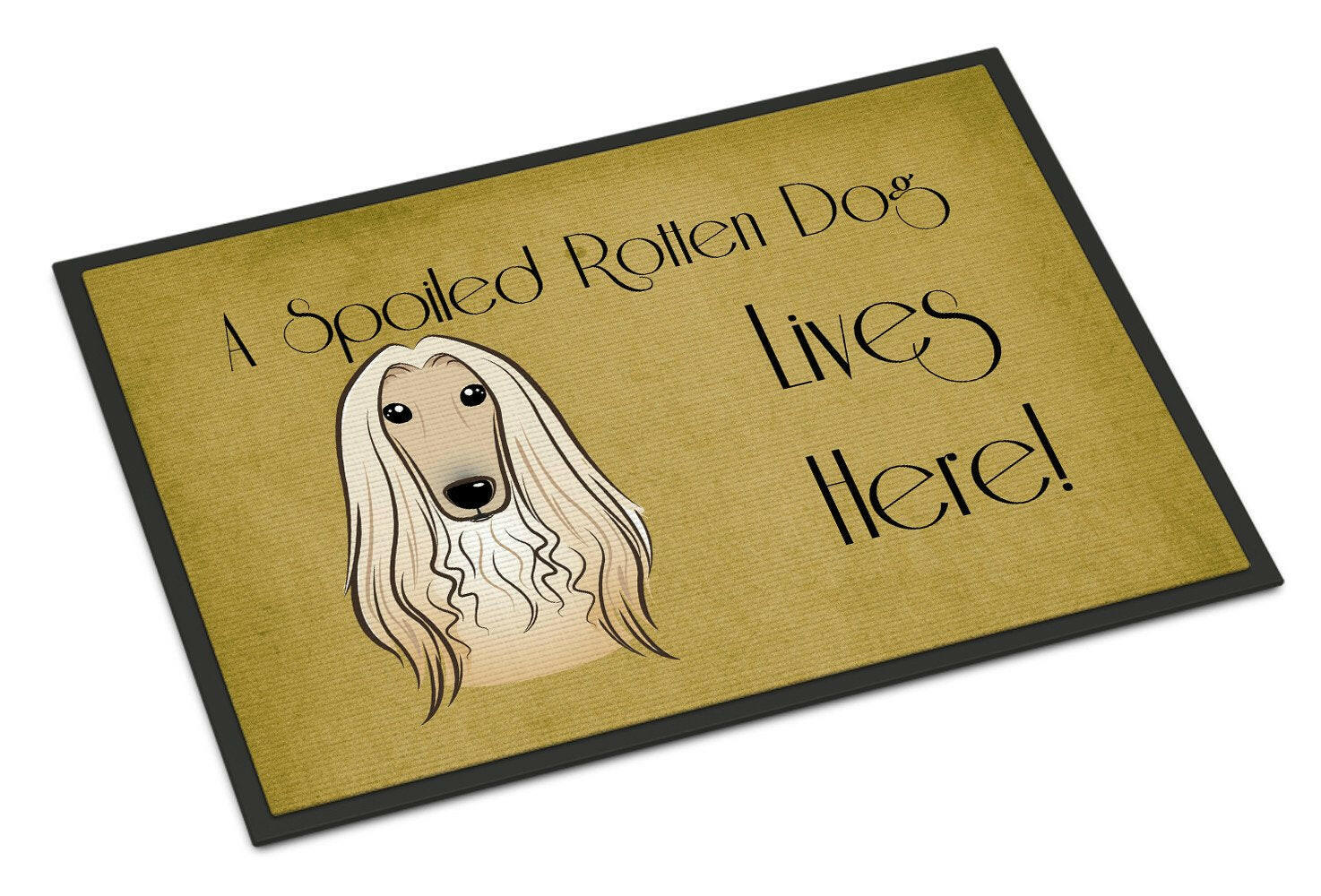 Afghan Hound Spoiled Dog Lives Here Indoor or Outdoor Mat 24x36 BB1492JMAT - the-store.com