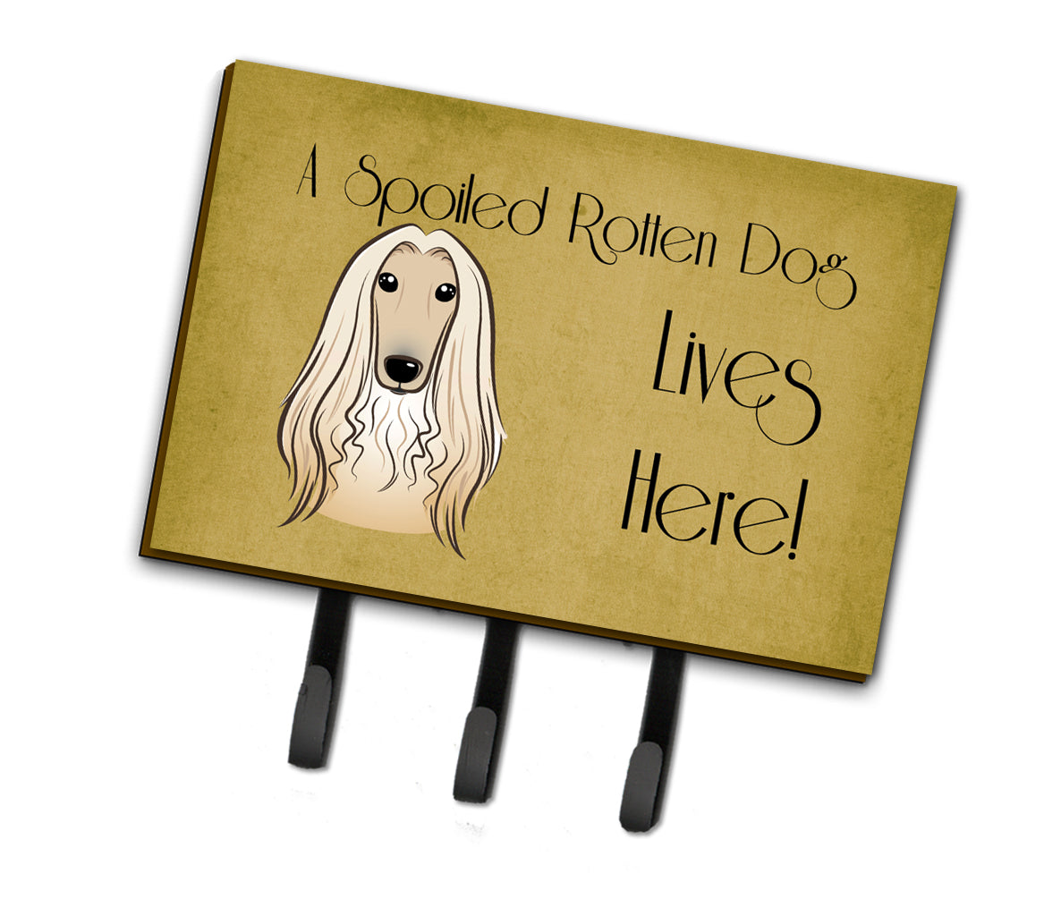 Afghan Hound Spoiled Dog Lives Here Leash or Key Holder BB1492TH68  the-store.com.
