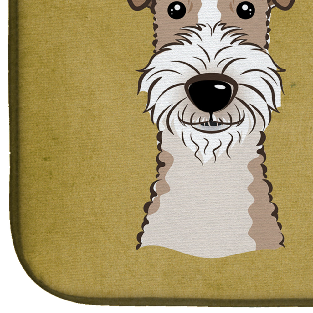 Wire Haired Fox Terrier Spoiled Dog Lives Here Dish Drying Mat BB1495DDM  the-store.com.