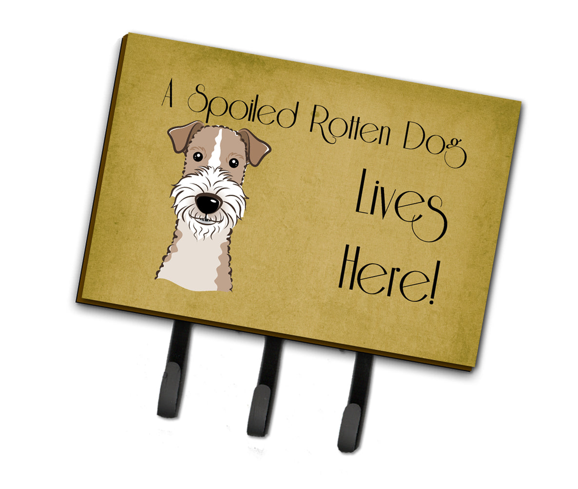 Wire Haired Fox Terrier Spoiled Dog Lives Here Leash or Key Holder BB1495TH68