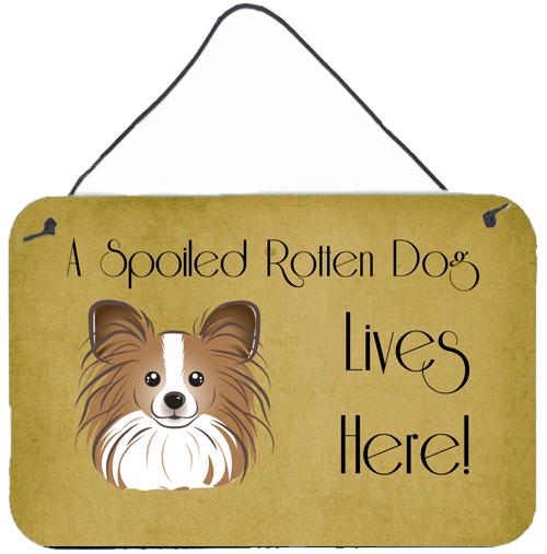 Papillon Spoiled Dog Lives Here Wall or Door Hanging Prints BB1496DS812 by Caroline's Treasures