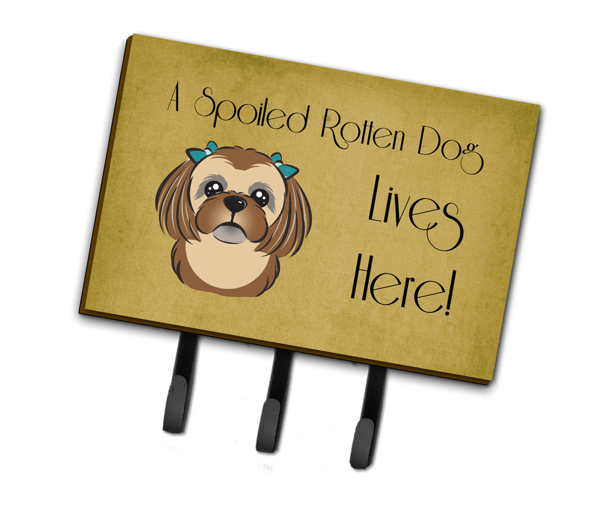 Chocolate Brown Shih Tzu Spoiled Dog Lives Here Leash or Key Holder BB1497TH68  the-store.com.