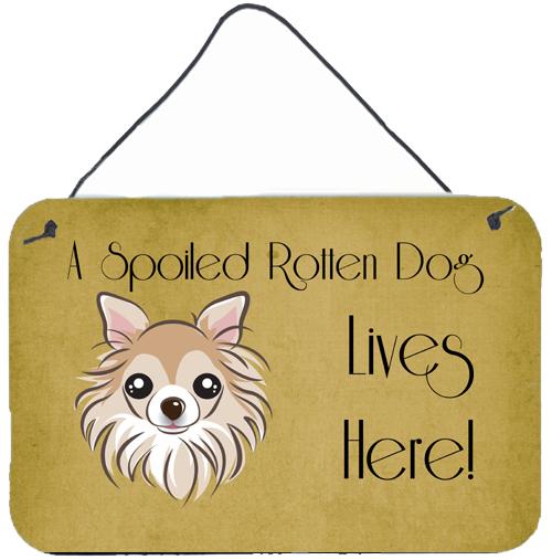 Chihuahua Spoiled Dog Lives Here Wall or Door Hanging Prints BB1499DS812 by Caroline&#39;s Treasures