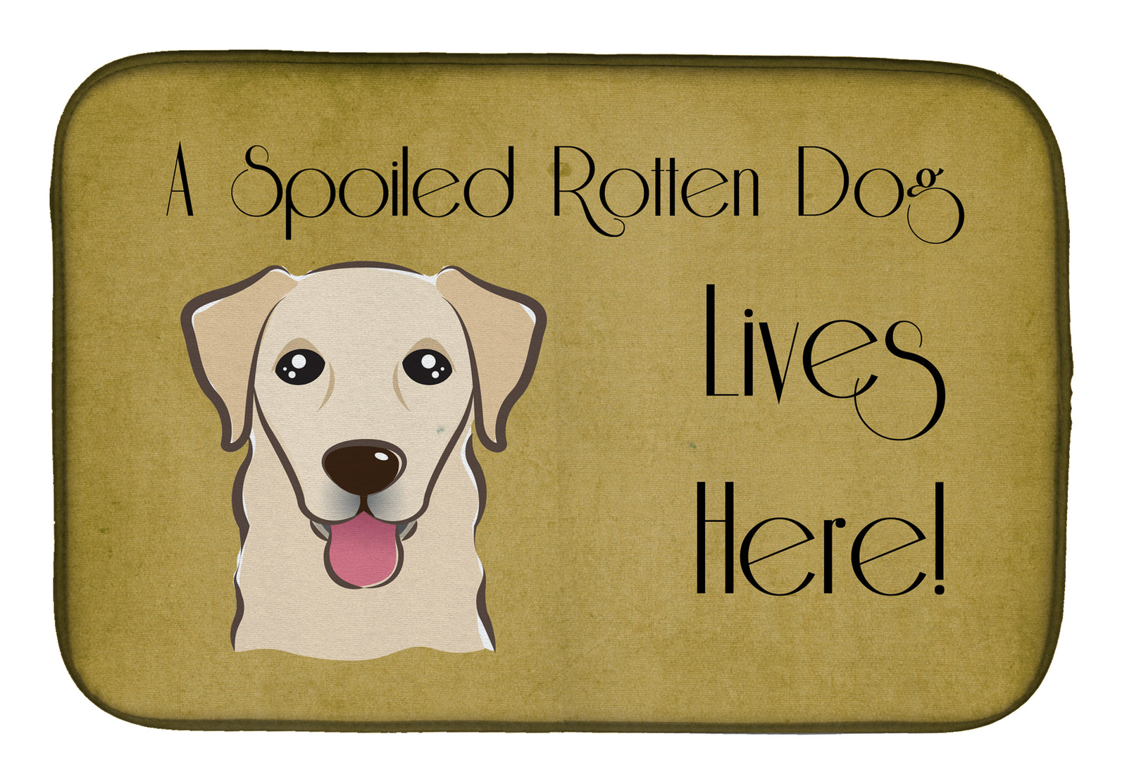 Golden Retriever Spoiled Dog Lives Here Dish Drying Mat BB1500DDM  the-store.com.