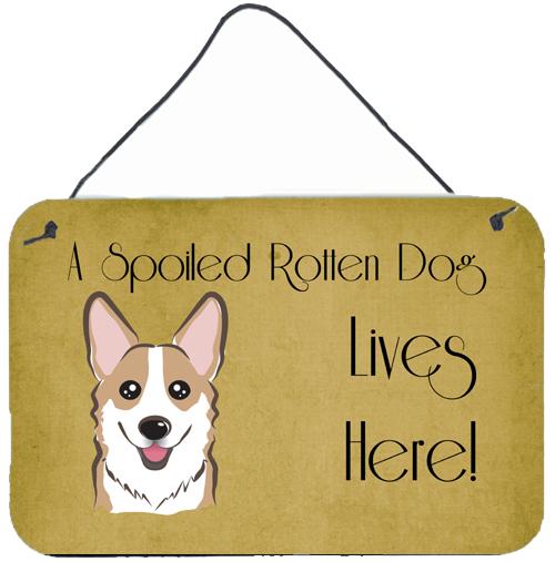 Sable Corgi Spoiled Dog Lives Here Wall or Door Hanging Prints BB1501DS812 by Caroline's Treasures