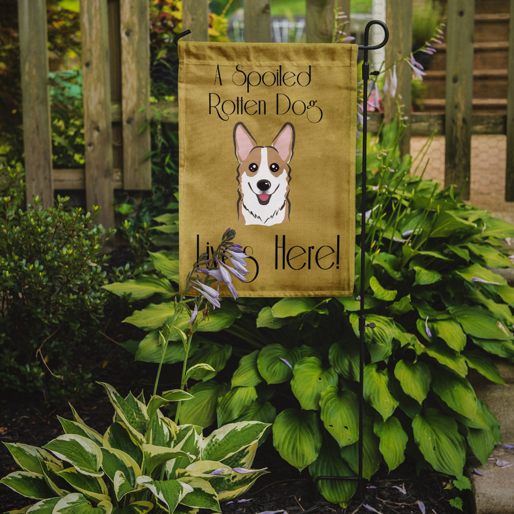 Sable Corgi Spoiled Dog Lives Here Flag Garden Size BB1501GF.