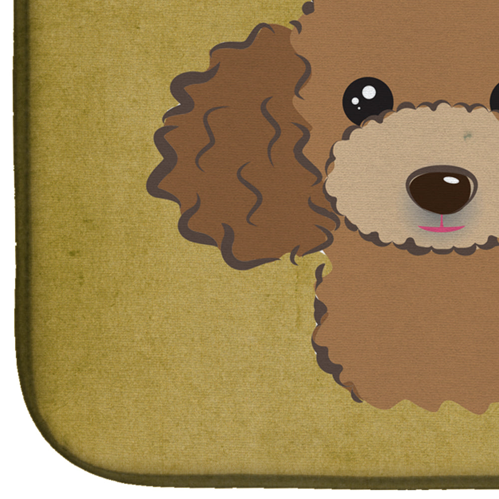 Chocolate Brown Poodle Spoiled Dog Lives Here Dish Drying Mat BB1504DDM