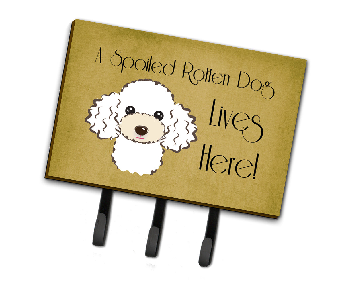 White Poodle Spoiled Dog Lives Here Leash or Key Holder BB1505TH68  the-store.com.