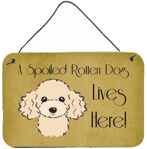 Buff Poodle Spoiled Dog Lives Here Wall or Door Hanging Prints BB1506DS812 by Caroline's Treasures
