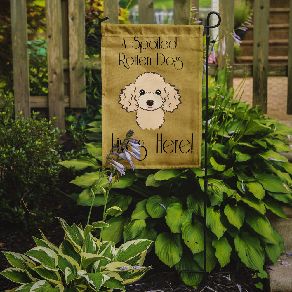 Buff Poodle Spoiled Dog Lives Here Flag Garden Size BB1506GF.