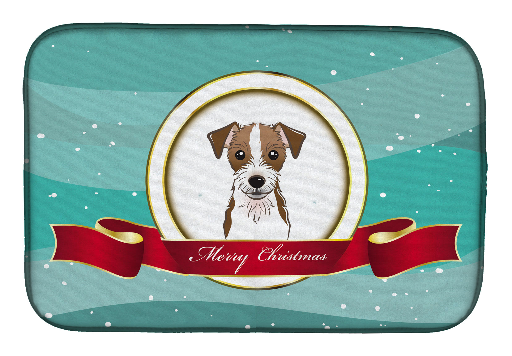 Jack Russell Terrier Merry Christmas Dish Drying Mat BB1512DDM  the-store.com.