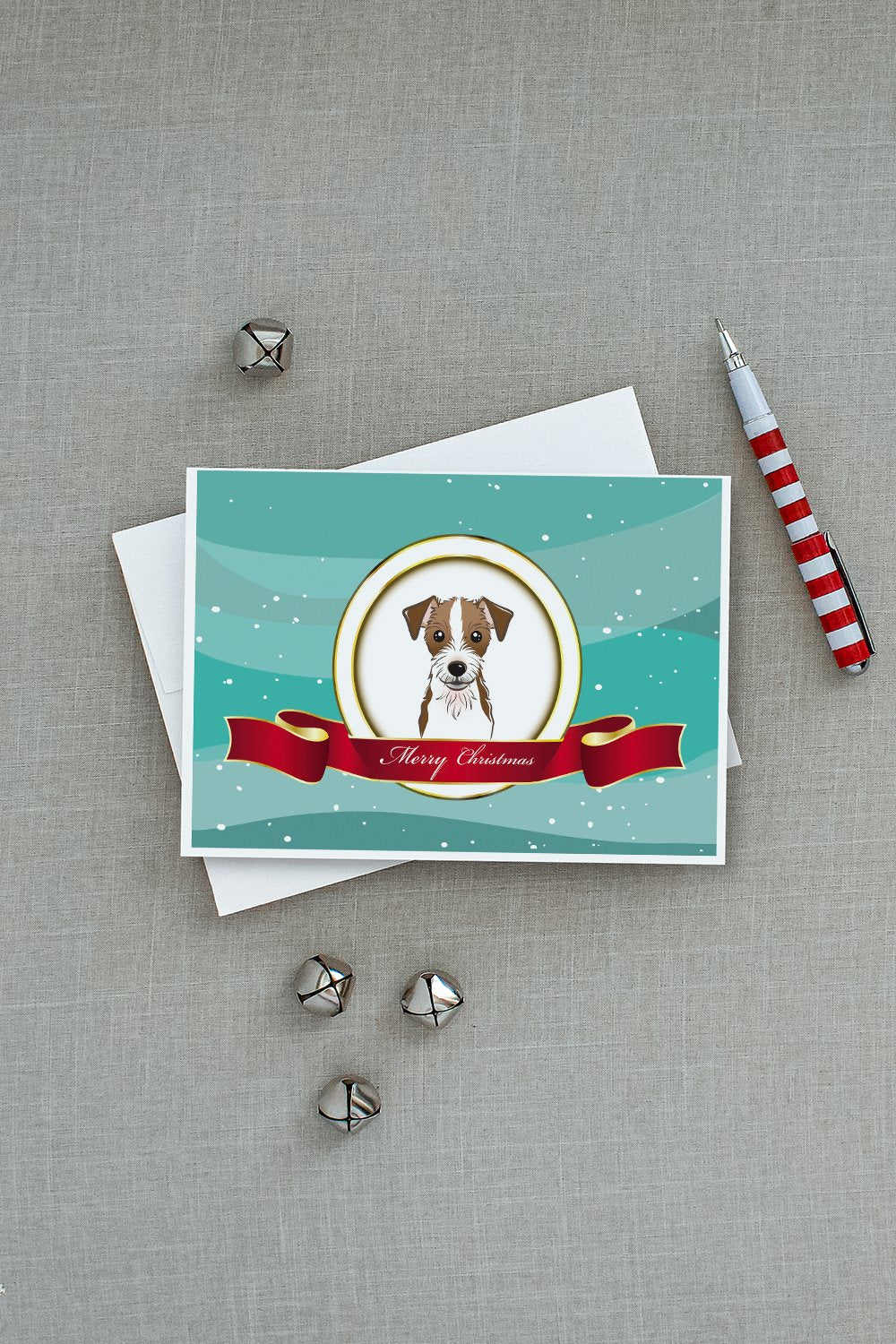 Jack Russell Terrier Merry Christmas Greeting Cards and Envelopes Pack of 8 - the-store.com