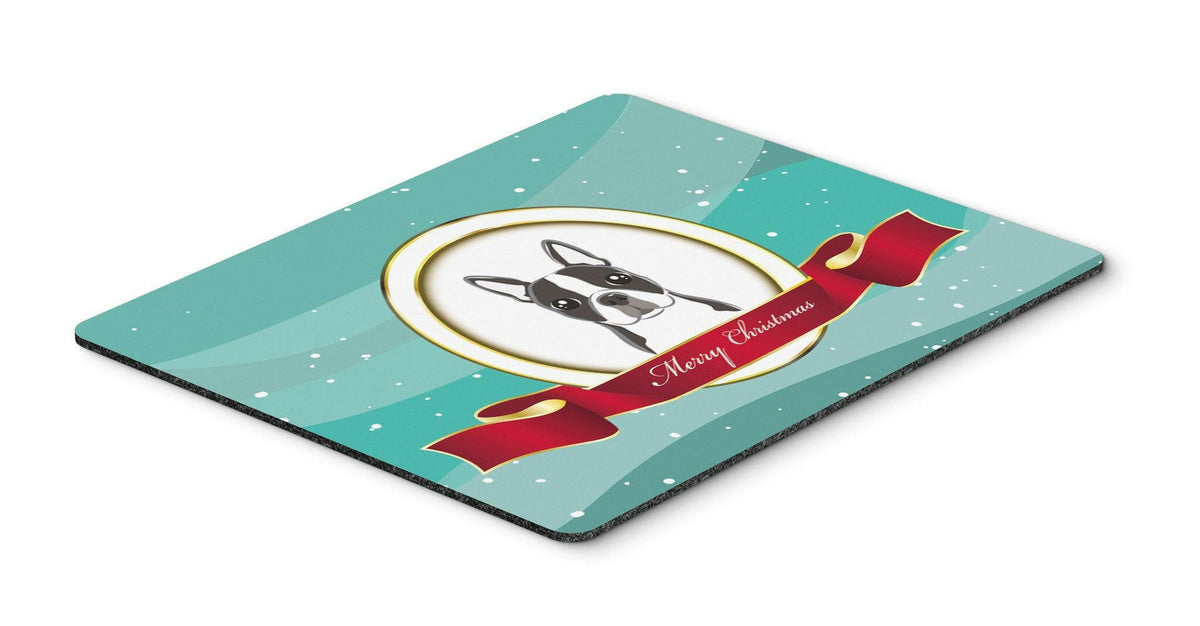 Boston Terrier Merry Christmas Mouse Pad, Hot Pad or Trivet BB1513MP by Caroline&#39;s Treasures