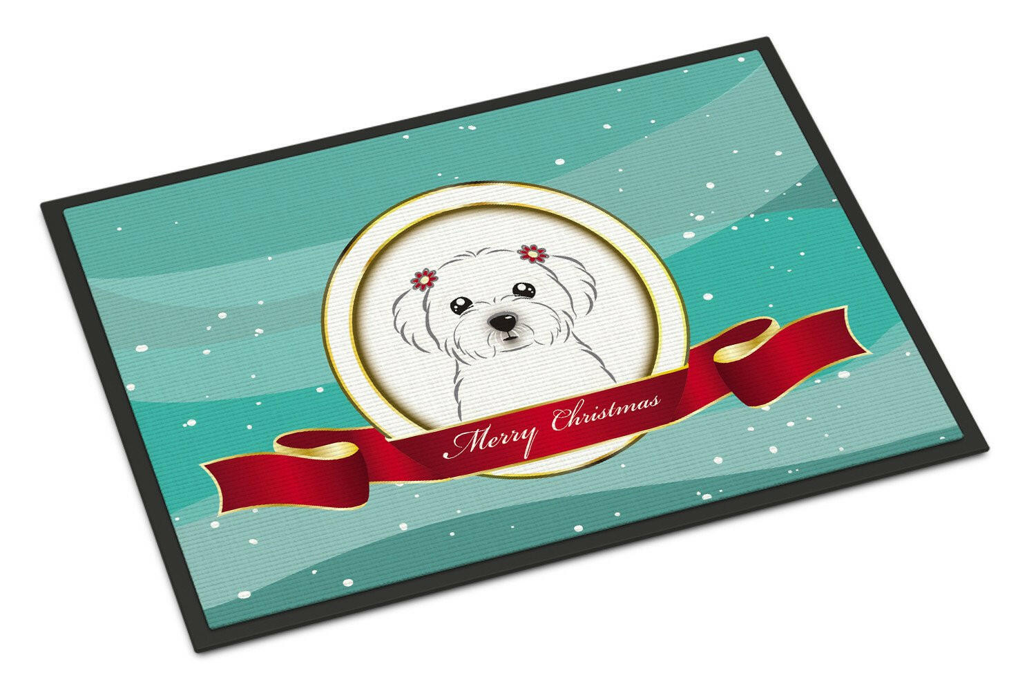 Maltese Merry Christmas Indoor or Outdoor Mat 18x27 BB1518MAT - the-store.com