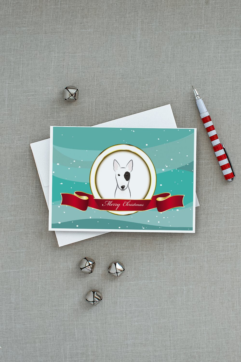 Bull Terrier Merry Christmas Greeting Cards and Envelopes Pack of 8 - the-store.com