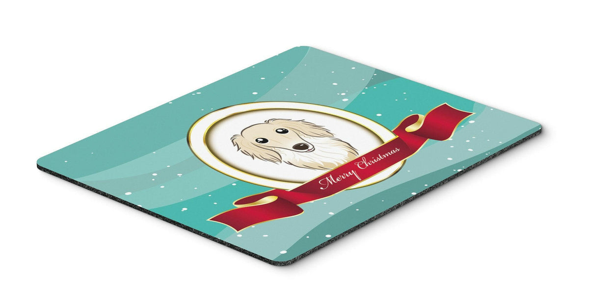 Longhair Creme Dachshund Merry Christmas Mouse Pad, Hot Pad or Trivet BB1522MP by Caroline&#39;s Treasures