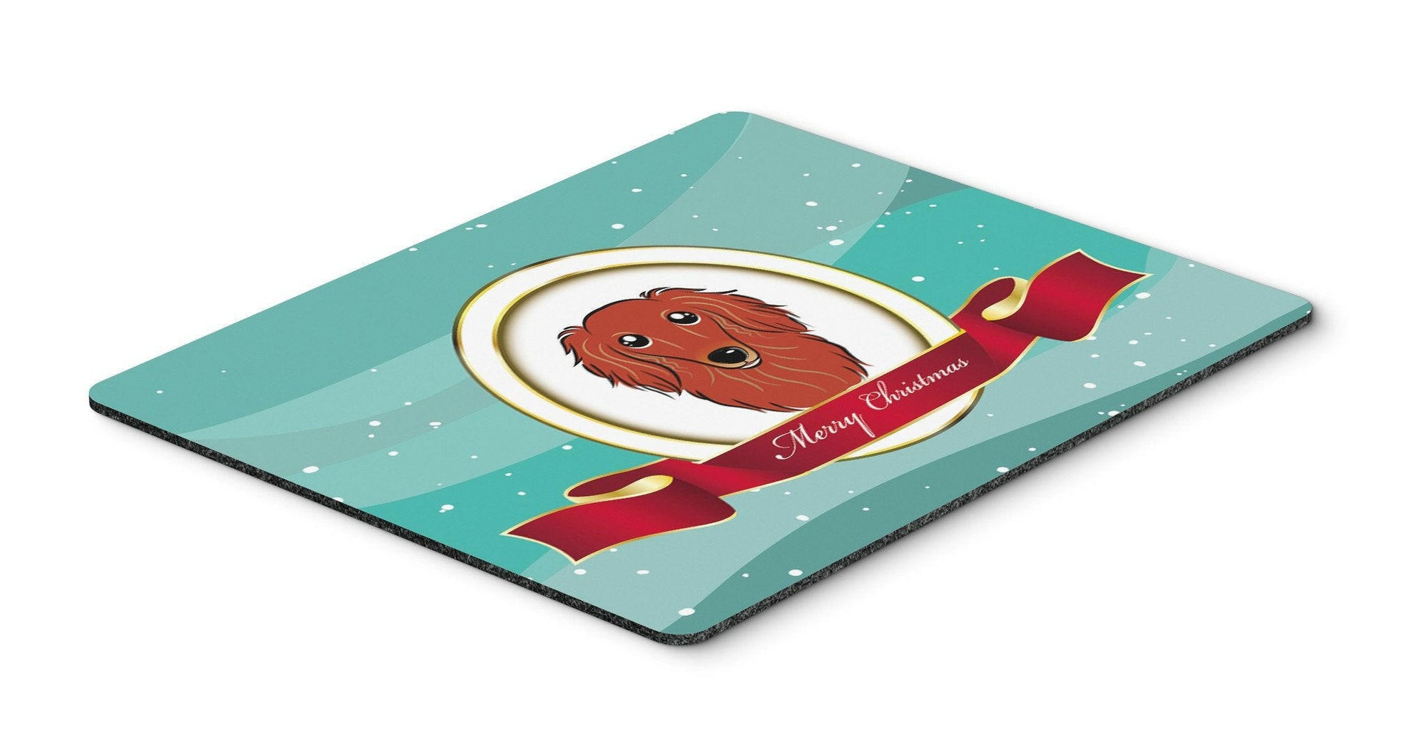 Longhair Red Dachshund Merry Christmas Mouse Pad, Hot Pad or Trivet BB1524MP by Caroline's Treasures