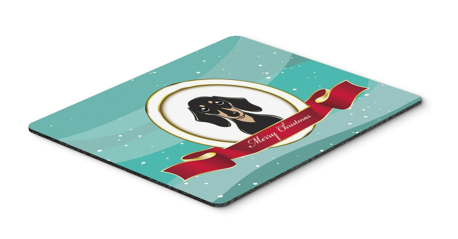 Smooth Black and Tan Dachshund Merry Christmas Mouse Pad, Hot Pad or Trivet BB1525MP by Caroline's Treasures