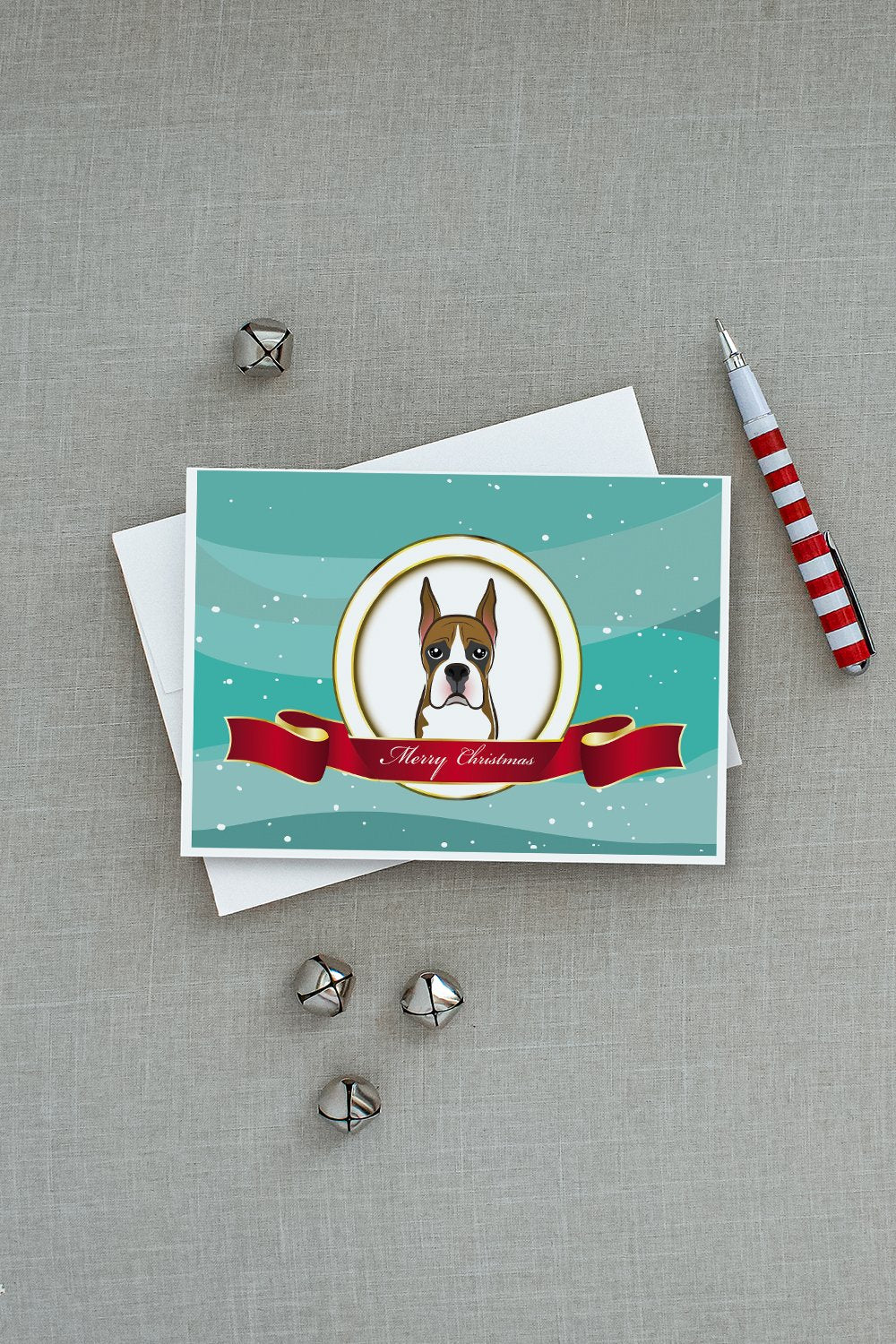 Boxer Merry Christmas Greeting Cards and Envelopes Pack of 8 - the-store.com