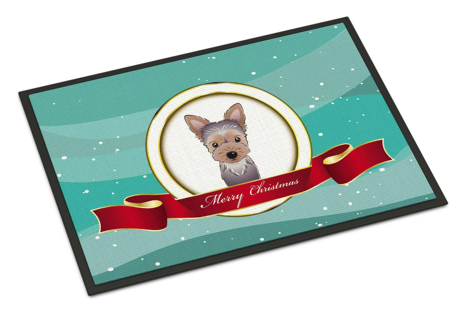 Yorkie Puppy Merry Christmas Indoor or Outdoor Mat 18x27 BB1542MAT - the-store.com