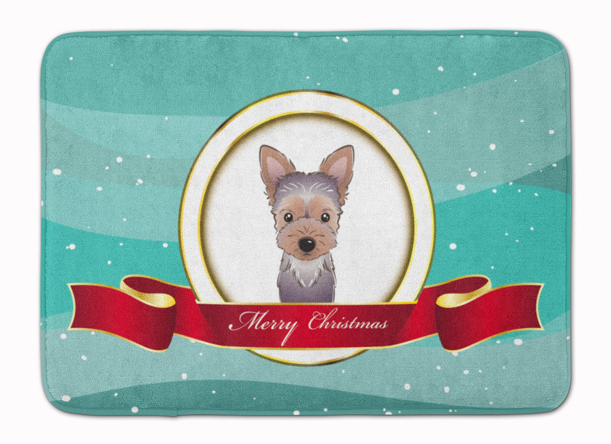 Caroline's Treasures Yorkie Puppy Merry Christmas Machine Washable Memory Foam Mat