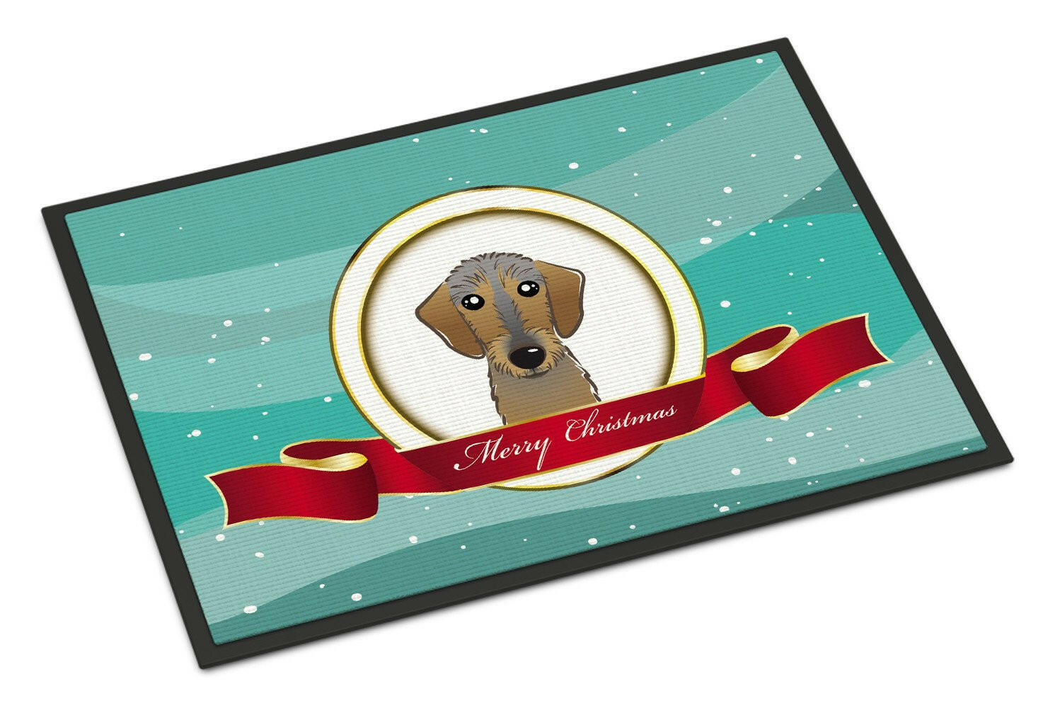 Wirehaired Dachshund Merry Christmas Indoor or Outdoor Mat 24x36 BB1543JMAT - the-store.com