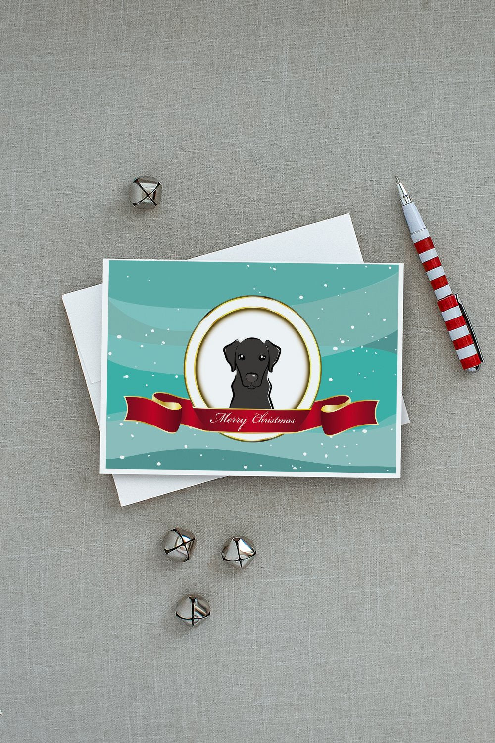 Black Labrador Merry Christmas Greeting Cards and Envelopes Pack of 8 - the-store.com