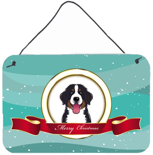 Bernese Mountain Dog Merry Christmas Wall or Door Hanging Prints BB1547DS812 by Caroline&#39;s Treasures