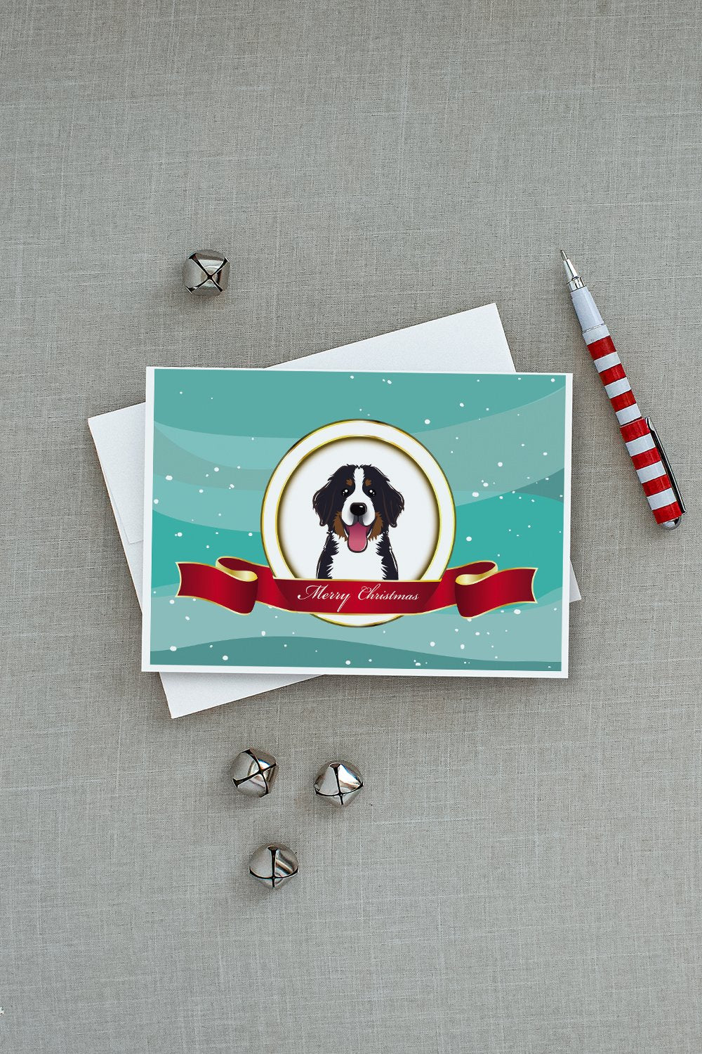 Bernese Mountain Dog Merry Christmas Greeting Cards and Envelopes Pack of 8 - the-store.com