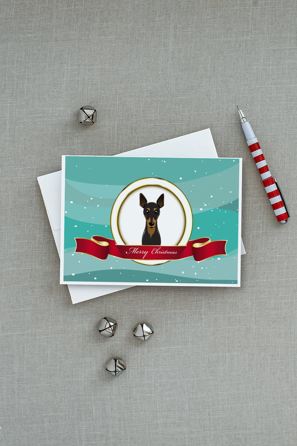 Min Pin Merry Christmas Greeting Cards and Envelopes Pack of 8 - the-store.com