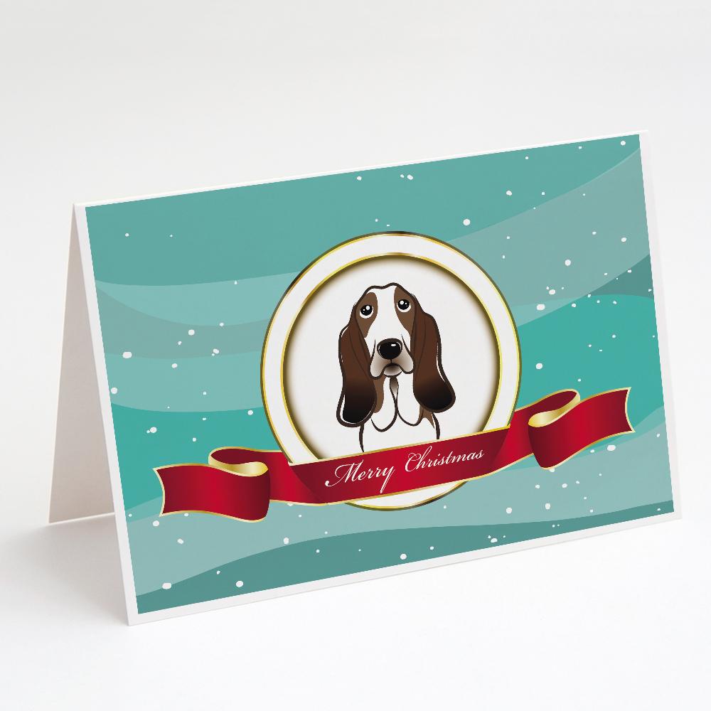 Buy this Basset Hound Merry Christmas Greeting Cards and Envelopes Pack of 8