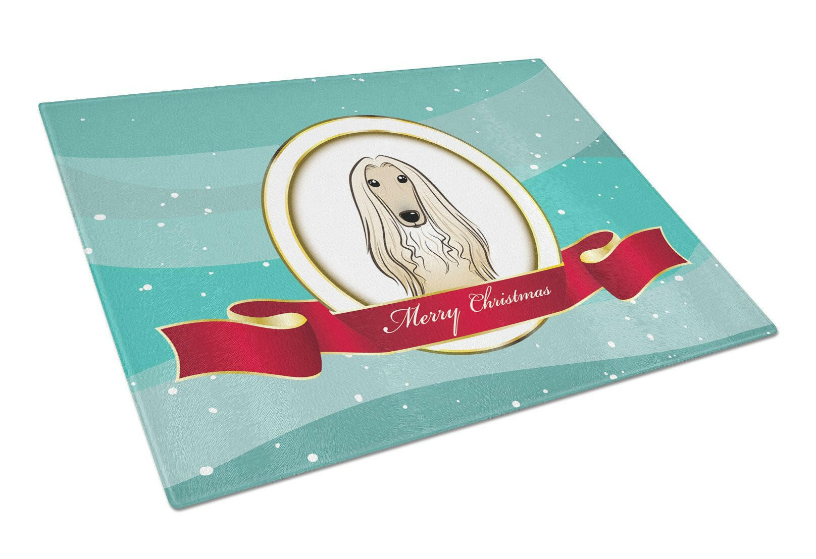 Afghan Hound Merry Christmas Glass Cutting Board Large BB1554LCB by Caroline's Treasures