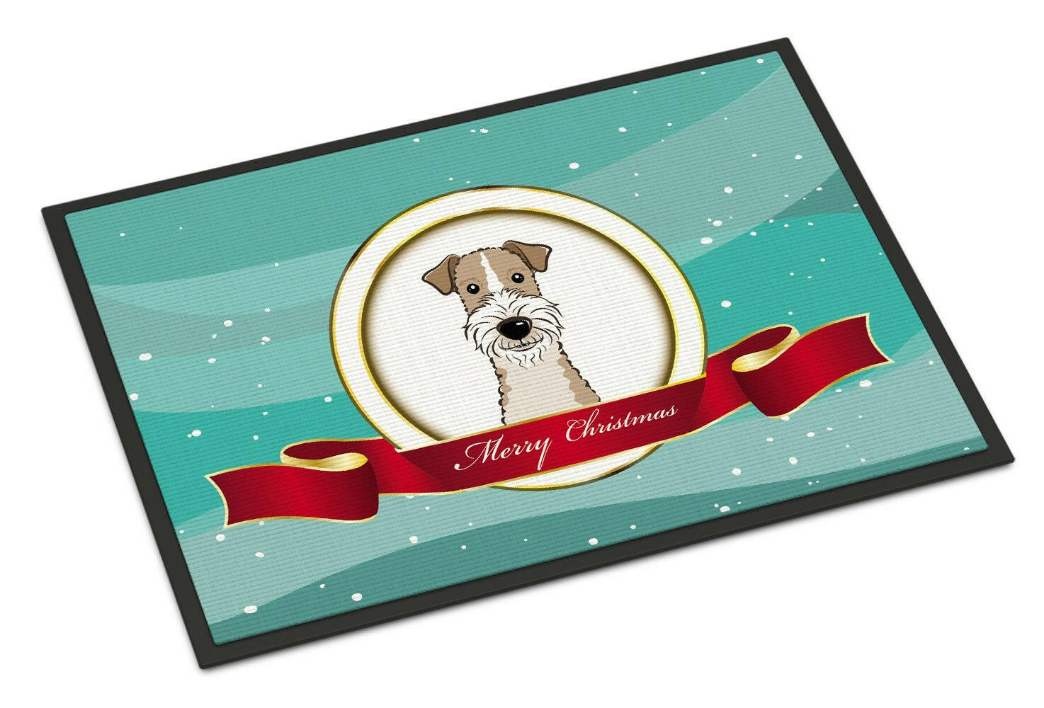 Wire Haired Fox Terrier Merry Christmas Indoor or Outdoor Mat 24x36 BB1557JMAT - the-store.com