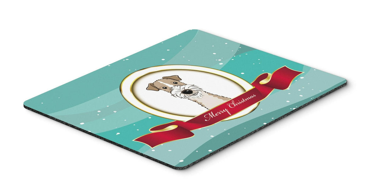 Wire Haired Fox Terrier Merry Christmas Mouse Pad, Hot Pad or Trivet BB1557MP by Caroline&#39;s Treasures